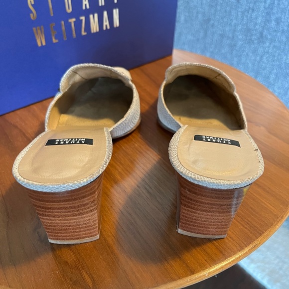 Stuart Weitzman Faux Snakeskin Mule Slides US 7.5 - Picture 3 of 9